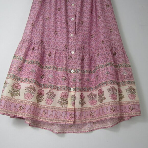 Xirena Taryn Women S Floral Tired Midi Button Down Skirt Cotton Silk Midi Lined - Picture 4 of 9